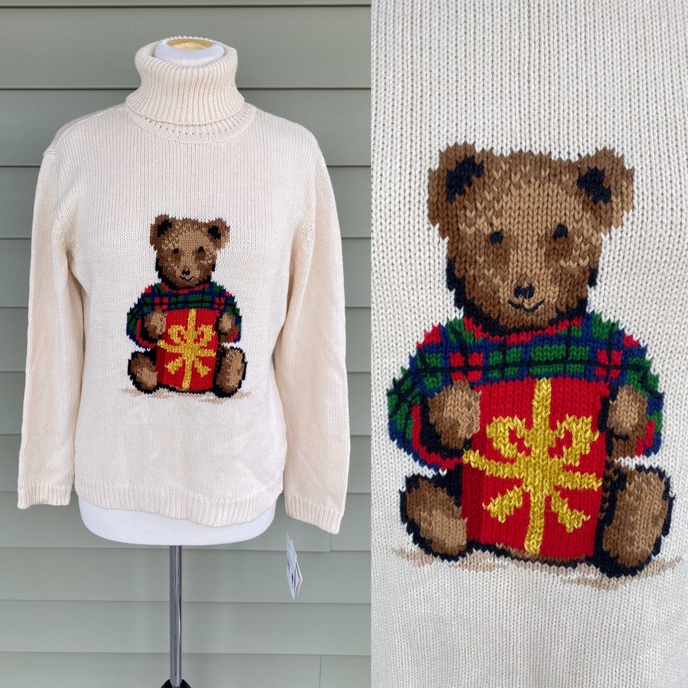 NWT Liz Claiborne Christmas Bear Sweater Holiday